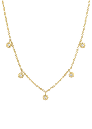 Nesting Gem Necklace, Five Diamond