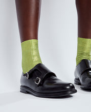 Load image into Gallery viewer, One Ribbed Laminated Socks, Lime
