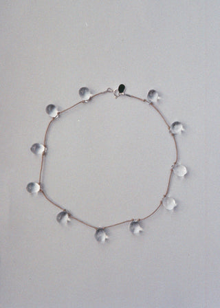 Noue Necklace, Clear / Beige Cord