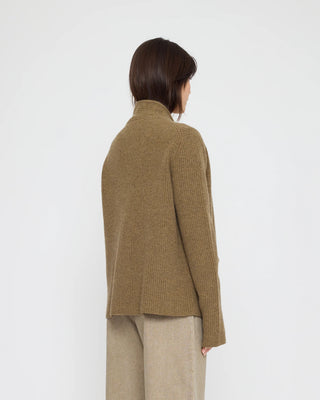 Pocket Ribbed Cardigan, Toffee