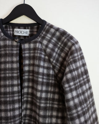 Brushed Plaid Chore Coat, Chocolate