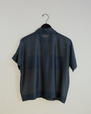 Cotton Silk Miranda Blouse, Charcoal
