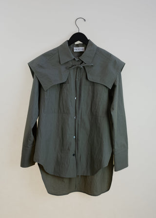 Creased Charlie Convertible Button Down, Olive