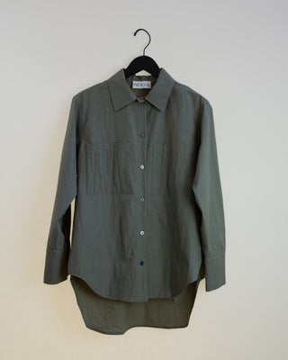 Creased Charlie Convertible Button Down, Olive