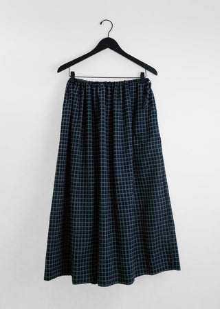 Organdy Dirndl Skirt, Olive Plaid