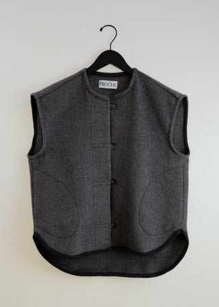 Wool Cashmere Pernielle Vest, Mink