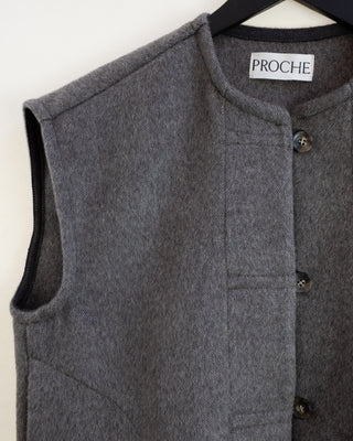 Wool Cashmere Pernielle Vest, Mink