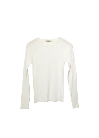 Cotton Ribbed Pullover, White