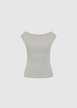 Organic Cotton Ballerina Top, Grey Marle