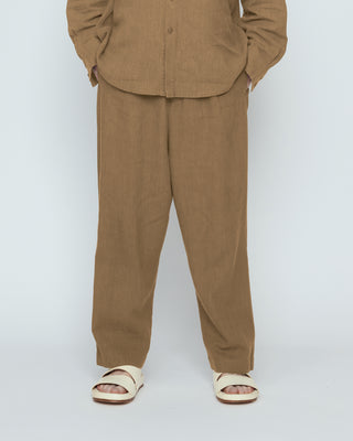Elastic Dropped Crotch Trouser, Caramel
