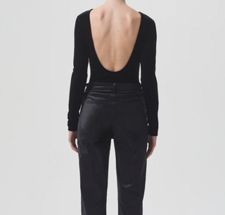Corrin Scoop Back Bodysuit, Black