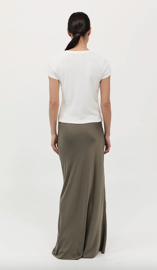 Bias Slip Skirt, Kelp