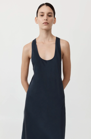 Soft Silk Bias Tank Dress, Inkwell