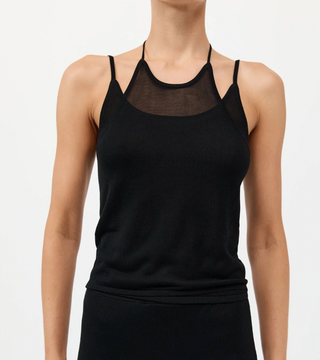 Layered Halter Tank, Black
