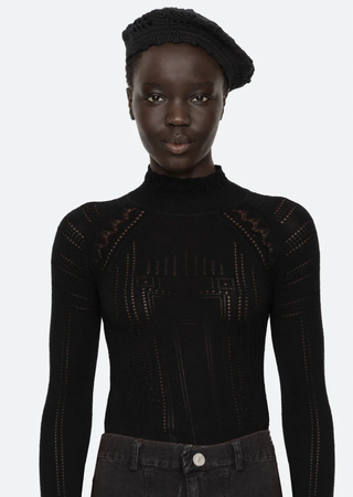 Lorena Knit Beret, Black