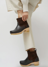 Load image into Gallery viewer, 5" Pull on Shearling Clog Boot on Mid Heel, Umber
