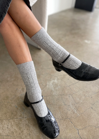 Classic Cashmere Socks, Grey Melange