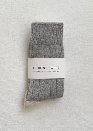 Classic Cashmere Socks, Grey Melange