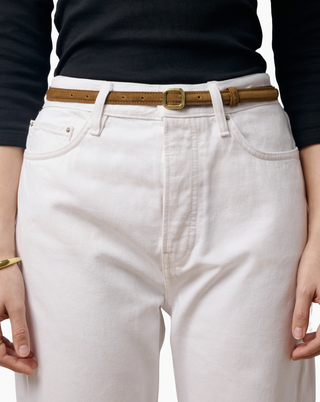 Georgia Slim Belt, Gold Maple Brown Suede