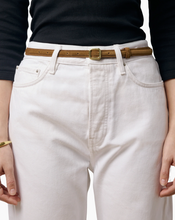 Load image into Gallery viewer, Georgia Slim Belt, Gold Maple Brown Suede
