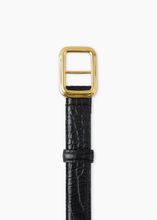 Load image into Gallery viewer, Georgia Wide Belt, Gold Black Croc
