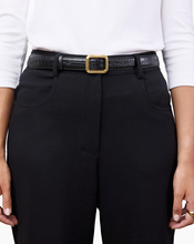 Load image into Gallery viewer, Georgia Wide Belt, Gold Black Croc
