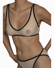 Load image into Gallery viewer, Ikebana Bra, Black + Ecru
