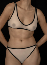 Load image into Gallery viewer, Ikebana Bra, Black + Ecru
