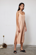 Load image into Gallery viewer, Hand Dyed Silk Slip Dress, Avocado
