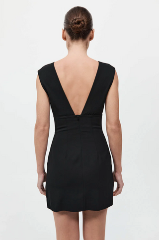 Plunge Mini Dress, Black