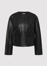 Load image into Gallery viewer, Utility Cocoon Leather Bomber, Black
