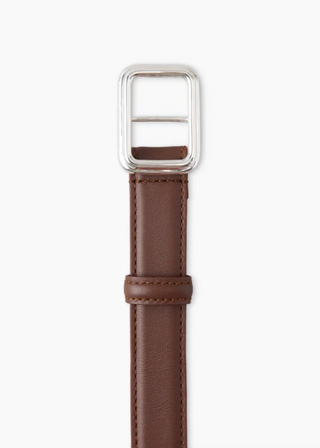 Georgia Wide Belt, Silver Chocolate Brown