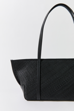 Load image into Gallery viewer, Woven Slim Bateau Tote, Black
