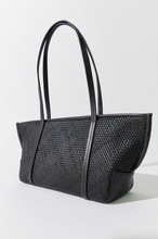 Load image into Gallery viewer, Woven Slim Bateau Tote, Black
