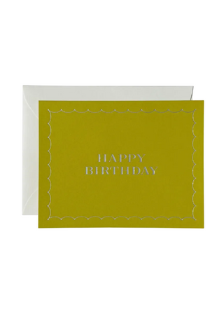 Happy Birthday Card, No. 54, Chartreuse