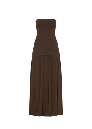 Strapless Balloon Hem Dress, Cedar