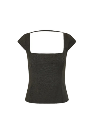 Wool Cap Sleeve Top, Umber