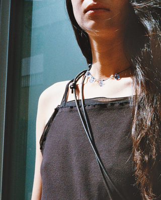 Noue Necklace, Pale Blue / Black