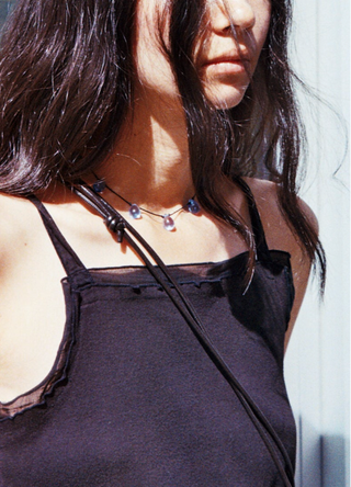 Noue Necklace, Pale Blue / Black