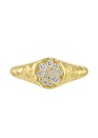 The Mini Octavia Diamond Signet Ring