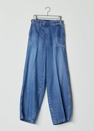 W Side Zip Pants, Soft Vintage Blue