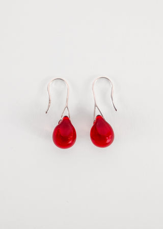 Gota Mini Earrings, Red