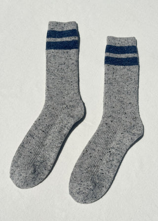 Snow Varsity Socks, Grey / Blue