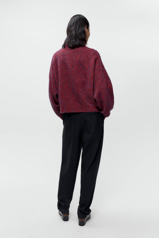 Speckled Crewneck Sweater, Beaujolais
