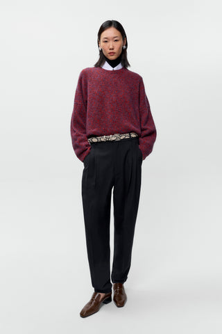 Speckled Crewneck Sweater, Beaujolais