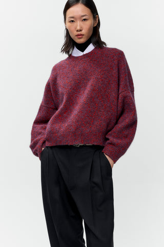 Speckled Crewneck Sweater, Beaujolais