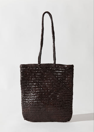 Bagu Woven Tote, Chocolate