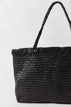 Load image into Gallery viewer, Wide Bagu Woven Tote, Black
