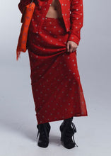 Load image into Gallery viewer, Kasab Flower Slip Skirt, Apple Red/Silver
