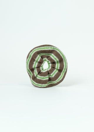 Mohair Scrunchie, Brown / Green Stripe